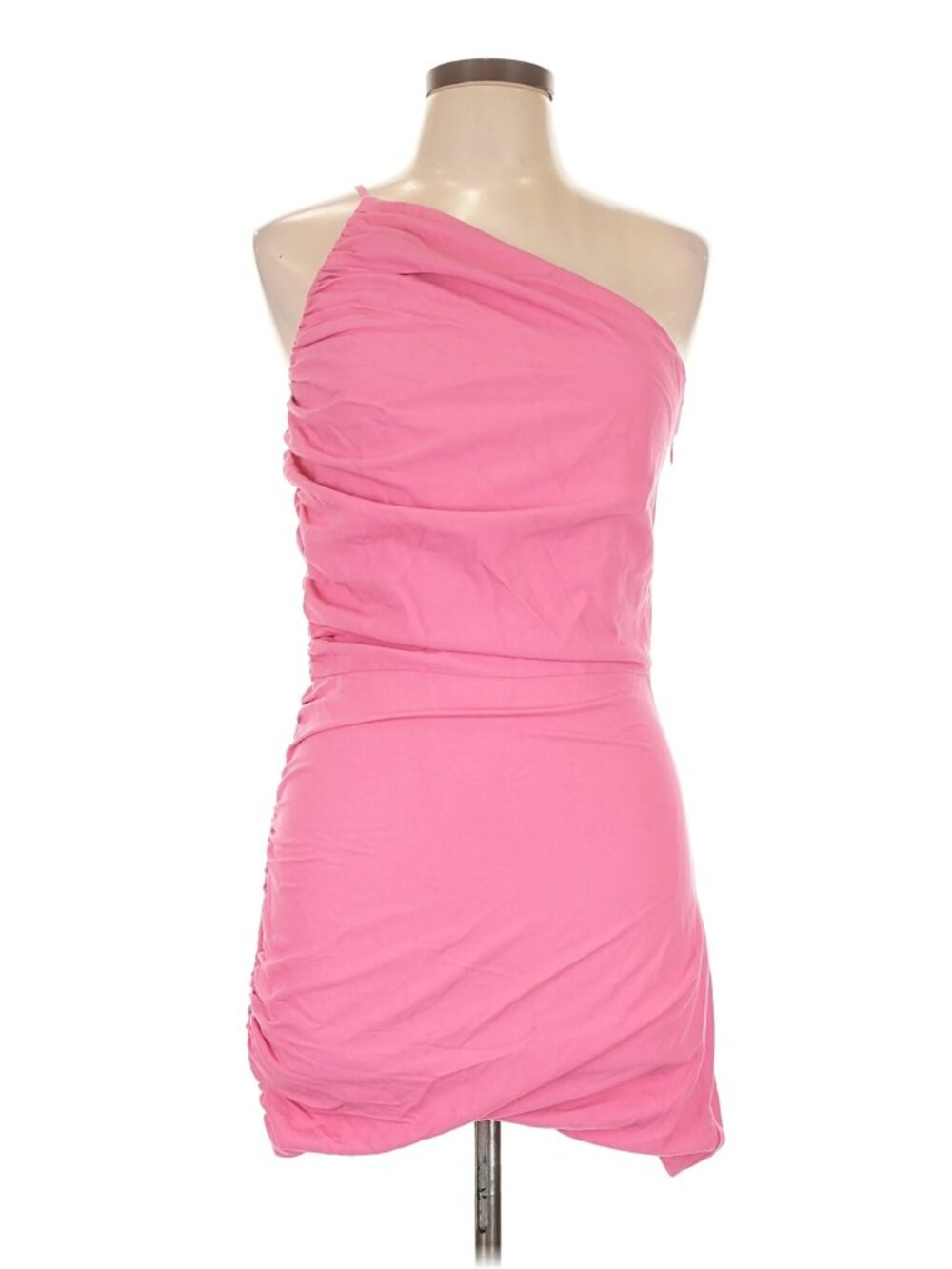 The Sei One Shoulder Ruched Cocktail Mini Dress Pink - Size 10 - LIKE NEW